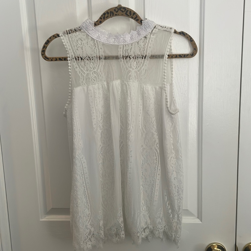 White lace blouse Shannon ford New York large